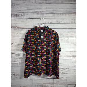 Karl Lagerfeld women's logo blouse in plus size 1X NWT